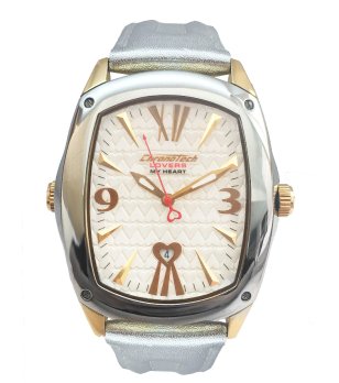 Unisex часовник с две лица златисто и сребристо снимка