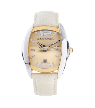 Унисекс часовник в бяло, сребристо и златисто снимка