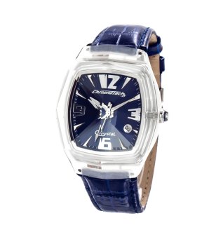 Аналогов мъжки часовник в тъмносиньо и сребристо снимка