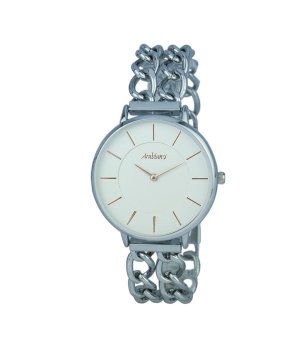 Дамски сребрист часовник с верижки снимка