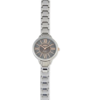 Дамски кварцов часовник в сребристо с римски цифри снимка