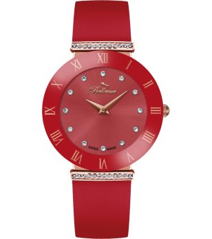 Дамски червен часовник с римски цифри снимка