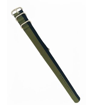 Текстилна каишка за часовник в зелено и черно снимка