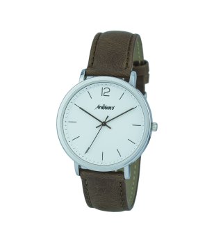 Мъжки аналогов часовник с тъмнокафява каишка снимка