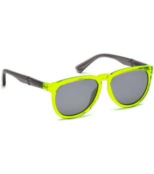 Мъжки слънчеви очила с рамка в цвят лайм и черни дръжки снимка