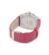Унисекс часовник в розово и сребристо с кожена каишка-1 снимка