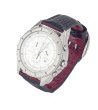 Мъжки аналогов часовник в бордо и сребристо-1 снимка