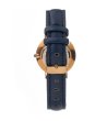 Аналогов часовник в розовозлатисто и синя кожена каишка-1 снимка