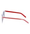 Мъжки слънчеви очила с бяла рамка и червени дръжки-2 снимка