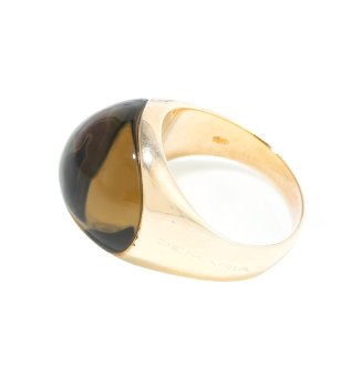 Дамски златист пръстен с камък снимка