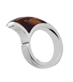 Дамски сребрист пръстен със заоблен връх снимка