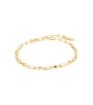 Дамска златиста гривна с шипове снимка