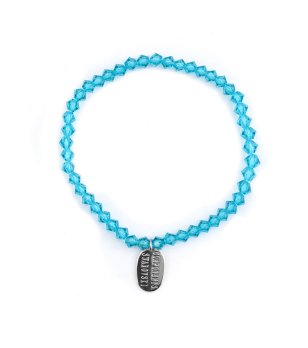 Дамска гривна със светлосини  кристали снимка