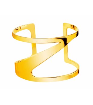 Дамска златиста гривна с отворен дизайн снимка