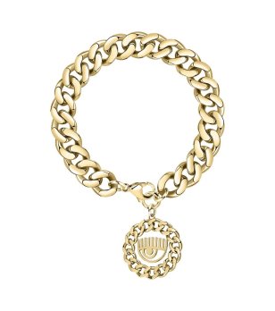 Дамска златиста гривна с висулка снимка