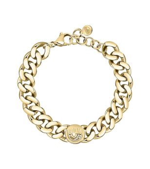 Дамска гривна в златисто с плоска плетка снимка