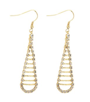 Златисти дамски обеци с камъчета снимка