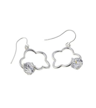 Сребристи обеци със звезден дизайн снимка