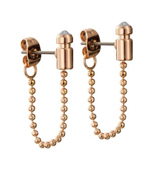 Розовозлатисти дамски обеци с верижка снимка