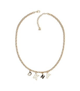 Златисто колие с букви и кристали снимка
