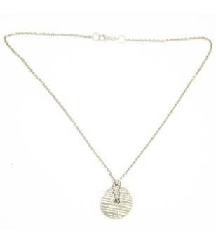 Дамско колие в златисто с кръгла висулка снимка