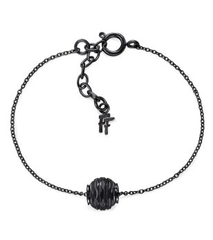 Черна дамска гривна с висулка снимка