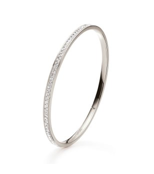 Елегантна сребриста гривна с кристали снимка