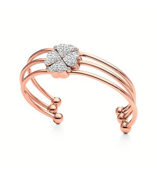 Елегантна розовозлатиста  гривна с кристали снимка