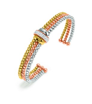 Италианска гривна с мъниста в три цвята снимка