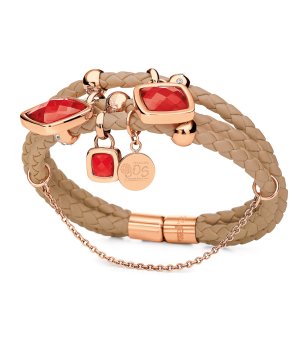 Дамска гривна в бежово с висулки снимка