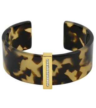 Дамска гривна в черно и жълто с декорация снимка