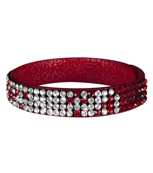 Дамска гривна в бордо с кристали снимка
