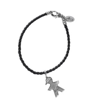 Черна дамска гривна с висулка фигура на момченце снимка