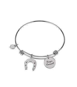 Сребриста гривна с талисмани снимка