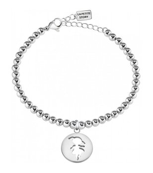 Дамска сребриста  гривна с висулка момиченце снимка