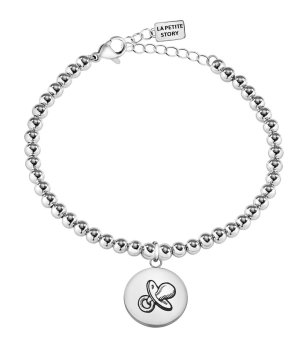 Сребриста дамска гривна с висулка биберон снимка