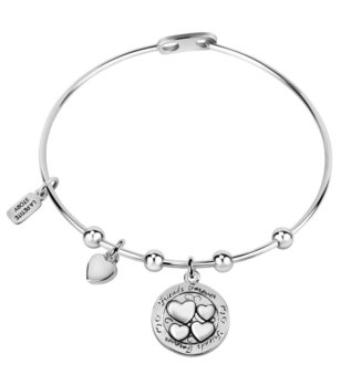 Дамска сребриста гривна с висулки снимка