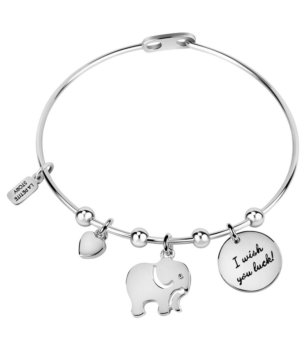 Гривна в сребристо с елементи и висулки снимка