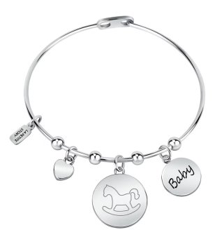 Дамска сребриста гривна с висулки снимка