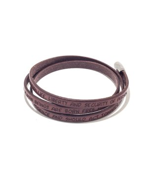 Дамска кожена гривна с надпис снимка