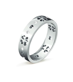 Дамски сребрист пръстен с орнаменти размер 48 снимка