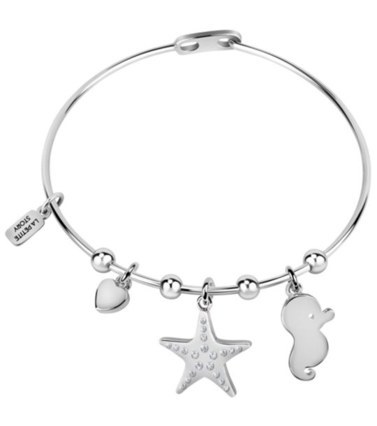 Дамска сребриста гривна с висулки снимка