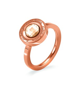 Дамски розовозлатист пръстен с камък размер 50 снимка