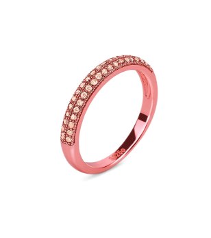 Дамски розов пръстен с инкрустации размер 56 снимка