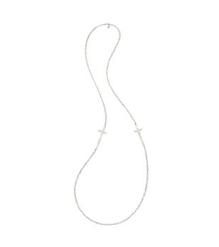 Дамско колие в сребристо с кръстчета снимка