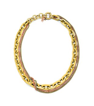 Дамско златисто колие с верижки снимка