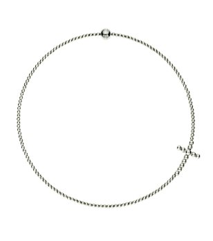 Сребристо колие  с кръст снимка