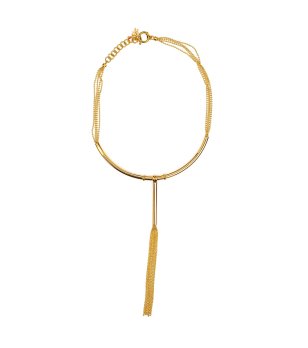 Златисто дамско колие с ресни снимка