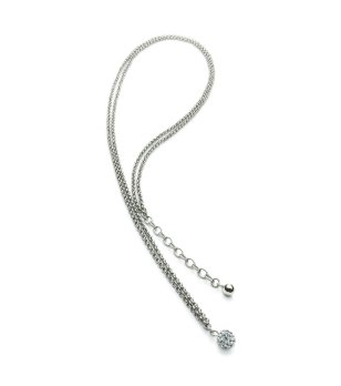 Елегантно посребрено дамско колие с висулка снимка