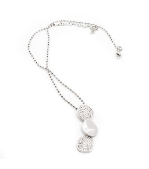 Дамско сребристо колие с орнаменти снимка